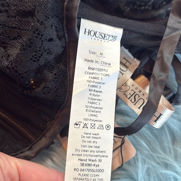 NWT House of CB Bustier Corset Sheer Overlay Black - Picture 11 of 11